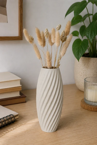 Texturia Spiral en Blanco Hueso